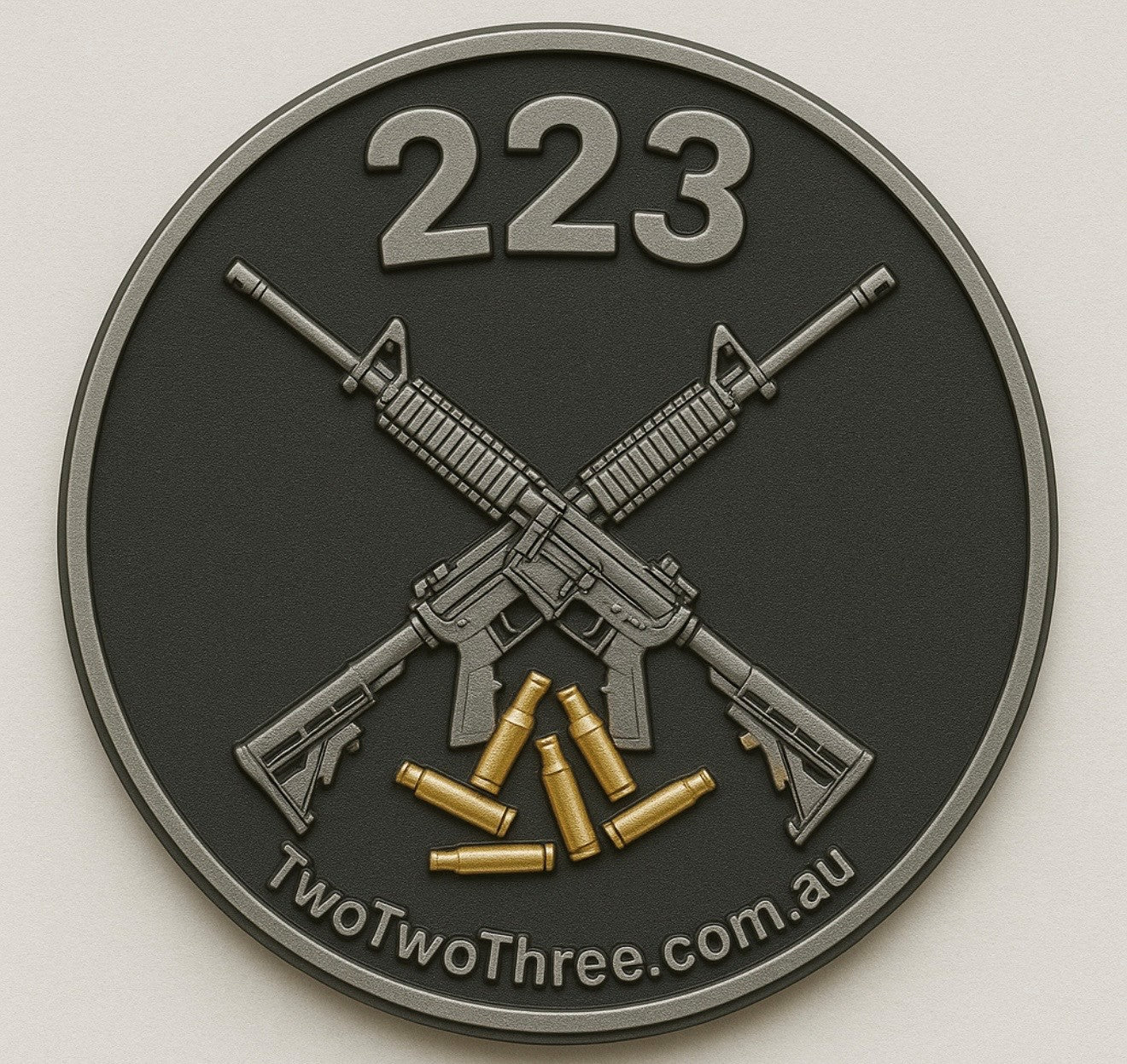 Australian tactical – 223 Fire & Tactical Fox in a Box Challenge Coin - TWO TWO THREE