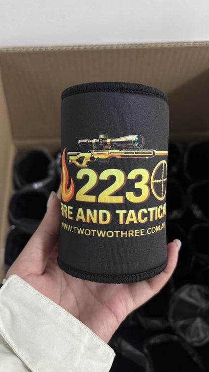 223 Fire and Tactical - Stubby Cooler with 4 magnets. - TWO TWO THREE