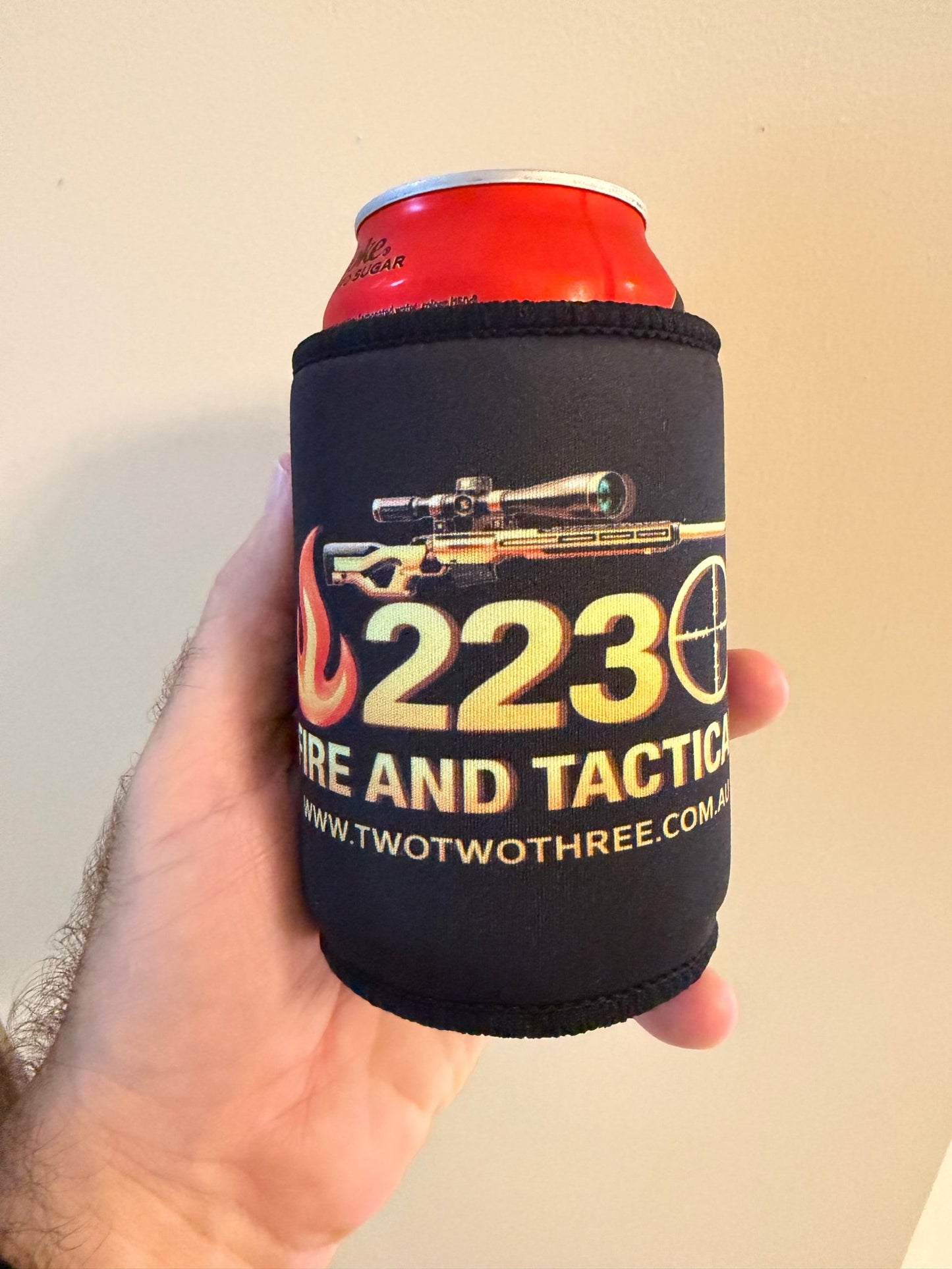223 Fire and Tactical - Stubby Cooler with 4 magnets. - TWO TWO THREE