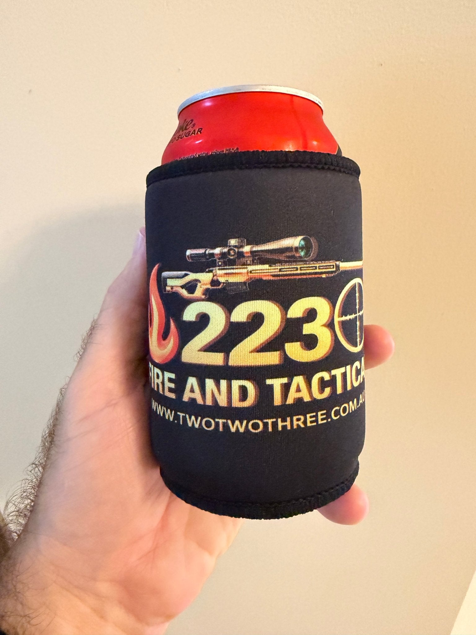223 Fire and Tactical - Stubby Cooler with 4 magnets. - TWO TWO THREE