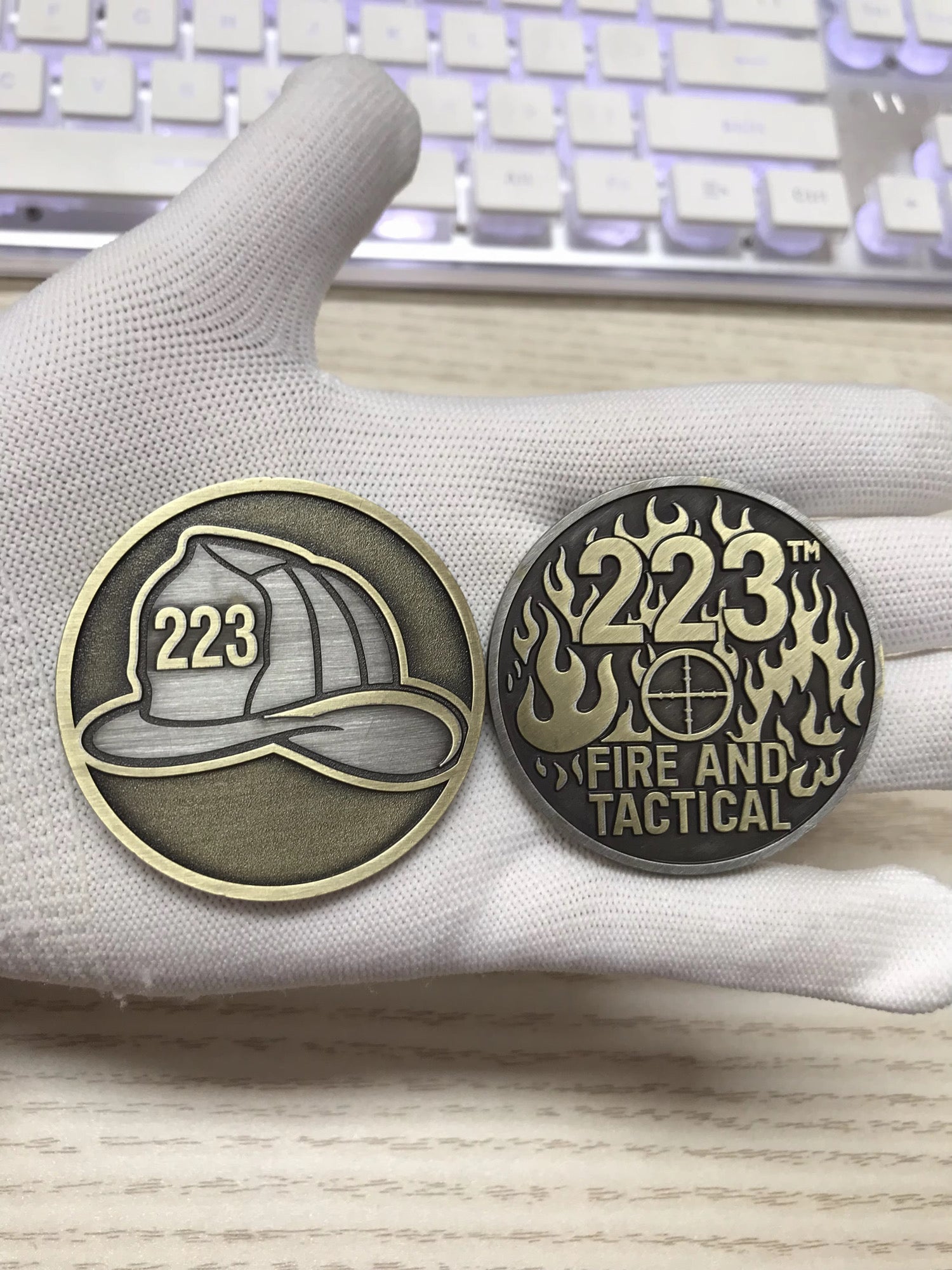 Australian tactical – 223 Fire & Tactical Fire Helmet Challenge Coin - TWO TWO THREE