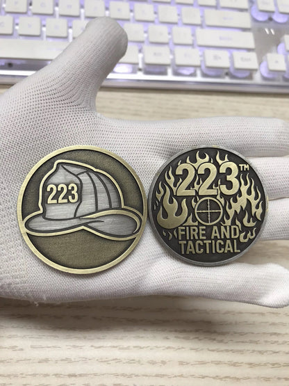 Australian tactical – 223 Fire & Tactical Fire Helmet Challenge Coin - TWO TWO THREE