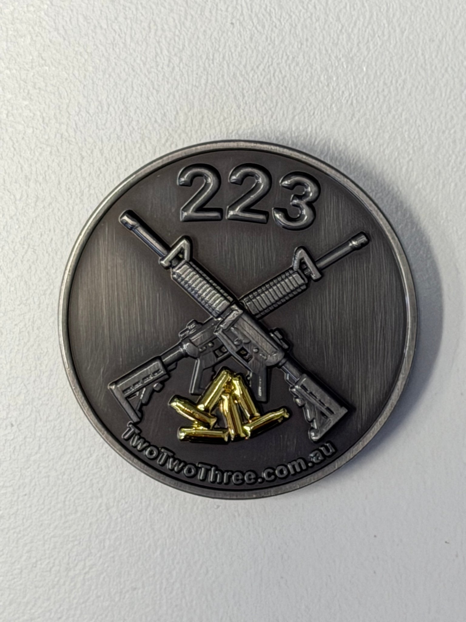Australian tactical – 223 Fire & Tactical Fox in a Box Challenge Coin - TWO TWO THREE