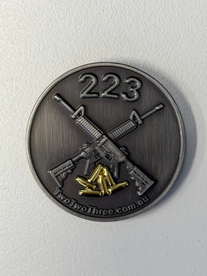 Australian tactical – 223 Fire & Tactical Fox in a Box Challenge Coin - TWO TWO THREE