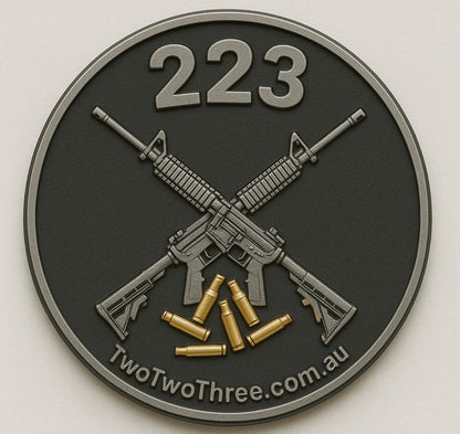 Australian tactical – 223 Fire & Tactical Fox in a Box Challenge Coin - TWO TWO THREE