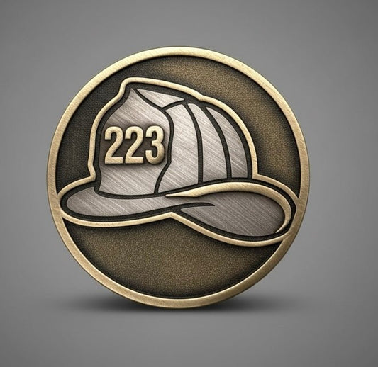 Two Two Three - Fire & Tactical - Fire Helmet Challenge Coin - TWO TWO THREE